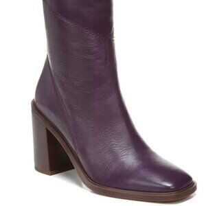 Franco Sarto L-Stevie Women's Boots PLUM purple SQUARE TOE SIDE ZIP SIZE 8.5 M